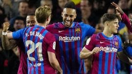 Barcelona doblega a Celta con doblete de Aubameyang y un brillante Dembélé