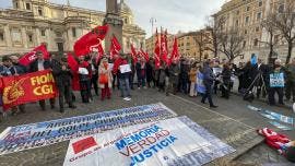 Protesta contra Milei en Roma