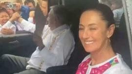 AMLO y Sheinbaum abordan el Tren Interoceánico