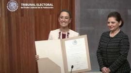 TEPJF entrega a Claudia Sheinbaum constancia de mayoría