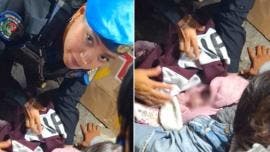 Policías auxilian a mujer mixteca en labor de parto en estación Pantitlán