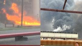 (videos) Incendio en Refinería de Salina Cruz, Oaxaca