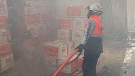 Sofocan incendio en la Central de Abasto de Iztapalapa