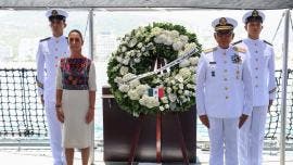 rinde homenaje Sheinbaum cadetes muertos Nueva York