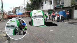 No se reportaron personas lesionadas tras el incidente. Autoridades indicaron que el socavón se habría originado debido a las fuertes lluvias