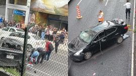 Transeúntes se acercaron a ayudar al automovilista siniestrado