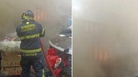 Incendio en la zona de pernocta de la Central de Abasto de la Ciudad de México