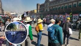 La marcha del colectivo “Generación Z” de este sábado 15 de noviembre partió del Ángel de la Independencia hacia el Zócalo capitalino alrededor de las 11:00 horas,
