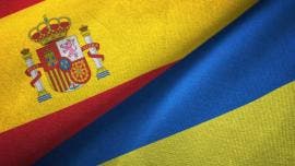 Banderas Ucrania y España 