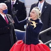 Lady Gaga interpretó el Himno Nacional de Estados Unidos (EFE)
