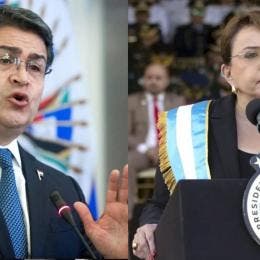 Juan Orlando Hernández y Xiomara Castro