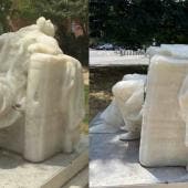Ola de calor derrite estatua de Lincoln en Washington