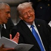Barack Obama y Donald Trump en funeral de Jimmy Carter
