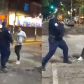 pelea policía civil colonia Oberera 
