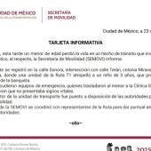 atropellan matan menor 3 anos Miravalles Iztapalapa