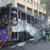incendia autobus Centro Historico