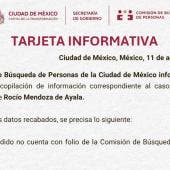 nunca hubo desaparicion Rocio Mendoza de Ayala