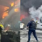 Incendio en fábrica de químicos 