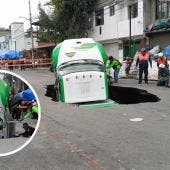 No se reportaron personas lesionadas tras el incidente. Autoridades indicaron que el socavón se habría originado debido a las fuertes lluvias