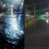 Tren Ligero inundación de vías