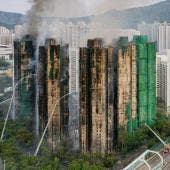 Incendio de un apartamento en el distrito de Tai Po de Hong Kong, China