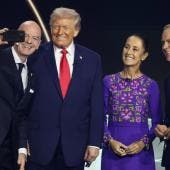 Claudia Sheinbaum, Donald Trump, Mark Carney y  Gianni Infantino