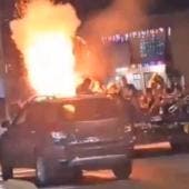 Explosión de pirotecnia en camioneta 
