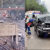 Elementos de Protección Civil laboran en la zona para retirar las unidades involucradas y liberar la vialidad.