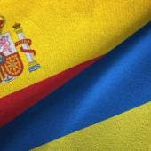 Banderas Ucrania y España 