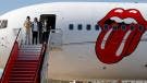 Los integrantes de The Rolling Stones Mick Jagger, Keith Richard y Ron Wood, a su llegada este jueves en el aeropuerto Adolfo Suárez Madrid-Barajas.