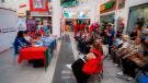 Conferencia de prensa en Plaza Las Flores en Coacalco