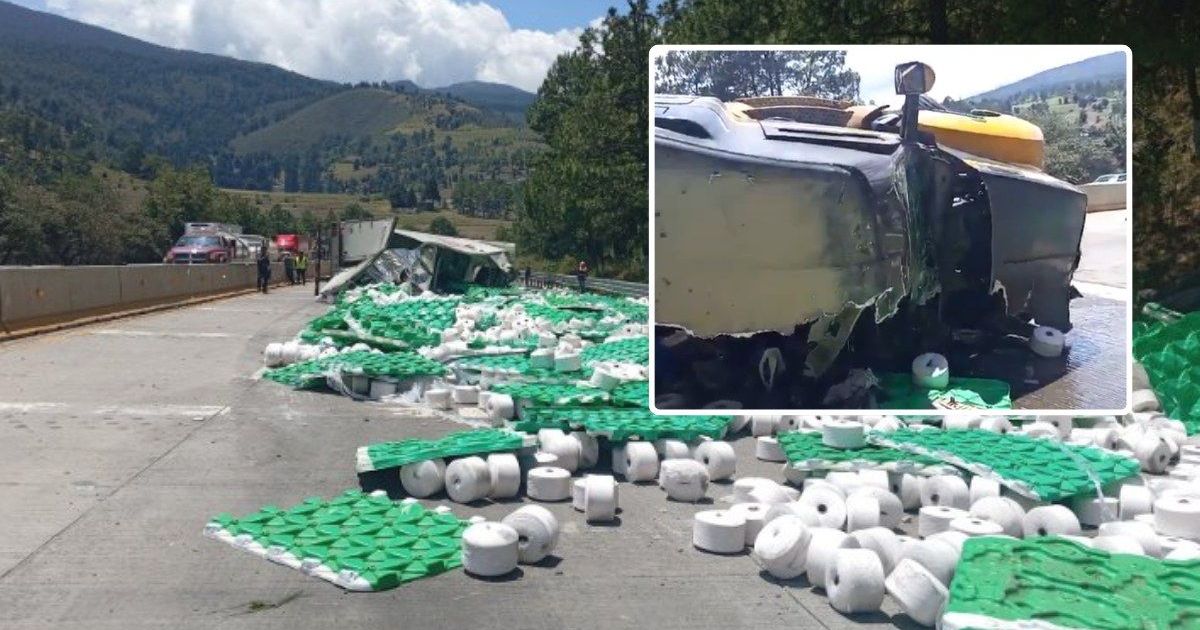 VIDEO | Volcadura de tráiler causa cierre total en la autopista México ...