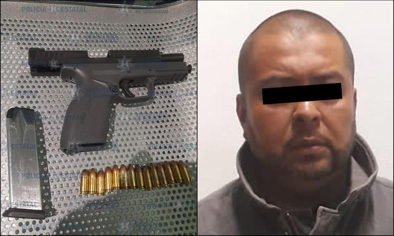 Detenido en Chalco: Hombre golpea y amenaza con arma de fuego a su pareja