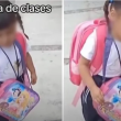 Niña se duerme camino a su primer día de clases 