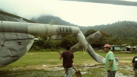 Se desploma helicóptero con ayuda humanitaria en Chiapas