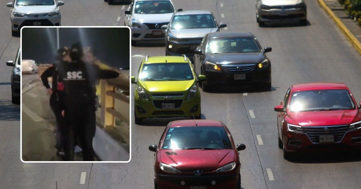 VIDEO | Policías evitan que hombre se arroje de puente en Circuito ...
