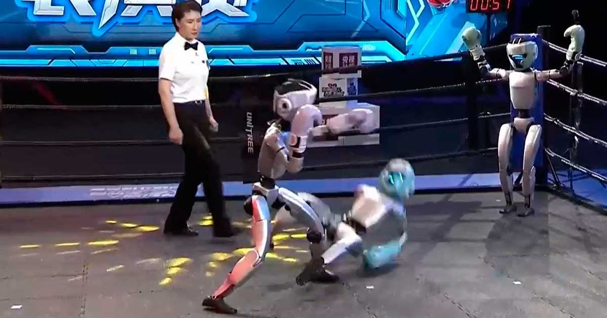 Del cine al mundo real... Realizan campeonato de box con robots humanoides