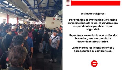 Tren Suburbano suspende servicio por fuga de gas en Tultitlán