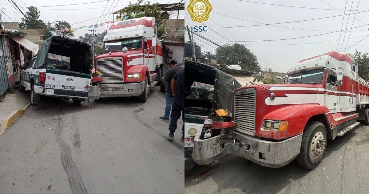 Camión se queda sin frenos y choca patrulla, auto y casa en El Ocotal ...