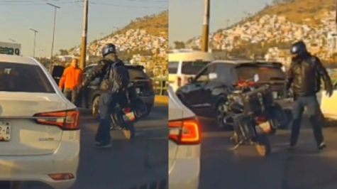 La cámara que registró los hechos, ubicada en el interior de otro vehículo que circulaba por la zona, continúa avanzando, por lo que el desenlace del incidente no se observa en la grabación.