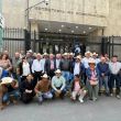 Campesinos protestan frente a la Secretaría de Gobernación en CDMX. Foto Redes sociales