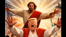 Jesucristo bofetea al 'usurpador' Trump en parodia generada con IA