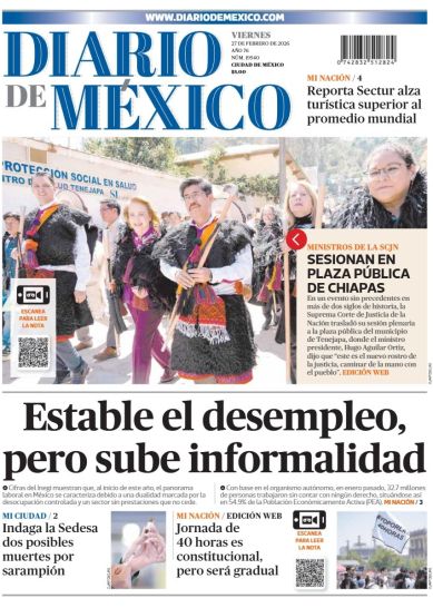 Edición Impresa  Viernes 27 de febrero del 2026
