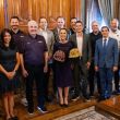 Claudia Sheinbaum da bienvenida a equipos de las Grandes Ligas de Béisbol. X:@Claudiashein