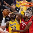 LeBron James brilla con 29 puntos en una remontada histórica de los Lakers ante Houston Rockets (Foto EFE)