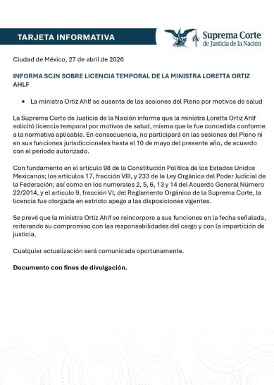 Comunicado se la Suprema Corte.