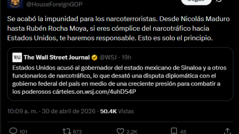 Cuenta de X del Comité de Asuntos Exteriores de la Cámara de Representantes de Estados Unidos 