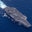 El USS George H.W. Bush (CVN 77) navega en el mar Arábigo como parte del bloqueo naval a Irán y en apoyo al “Proyecto Libertad” en Ormuz. (EFE)