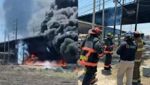 Confirman dos fallecidos y cuatro heridos en accidente entre tren y pipa de diésel en Querétaro (PC del Estado) 