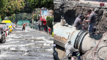Trabajos en la fuga de agua de Iztapalapa presentan avance del 80%. 